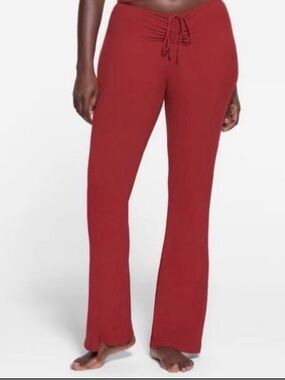 Skims Brick Red Drawstring Waist Wide-Leg Pants Sz XL